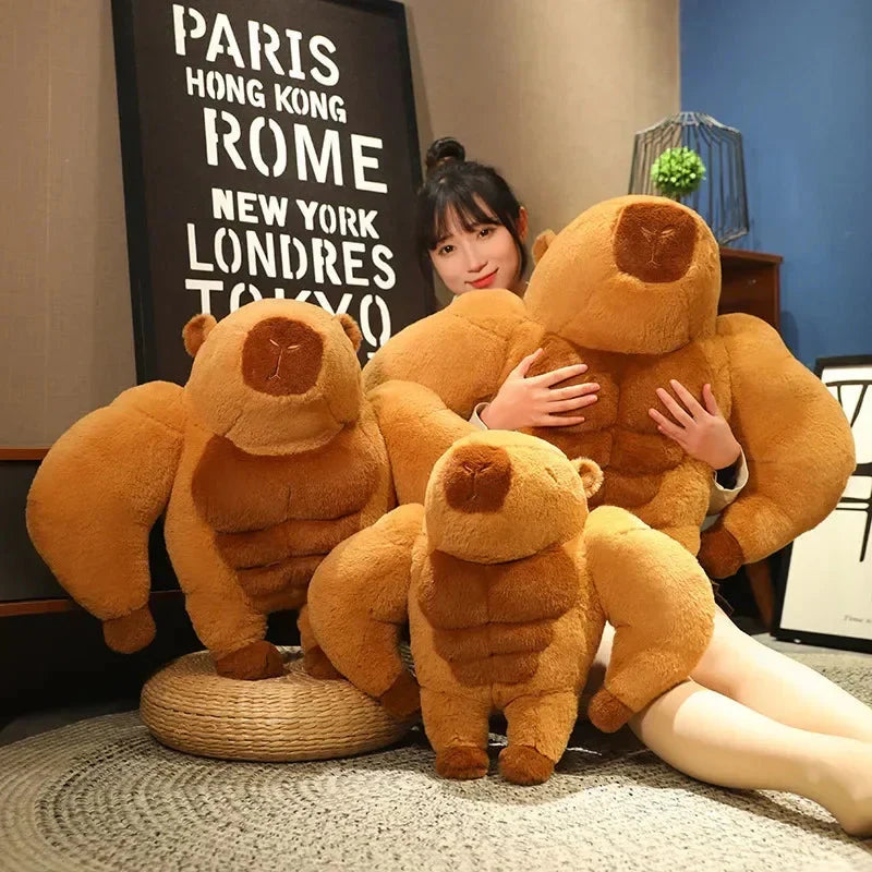 Adorably Fluffy Muscular Capybara Plush Toy