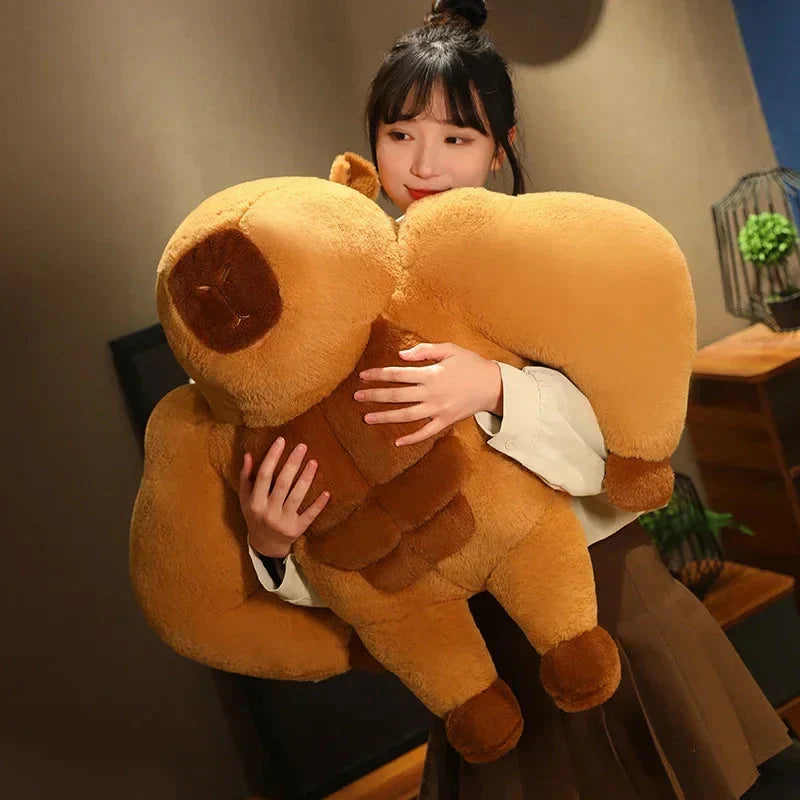 Adorably Fluffy Muscular Capybara Plush Toy