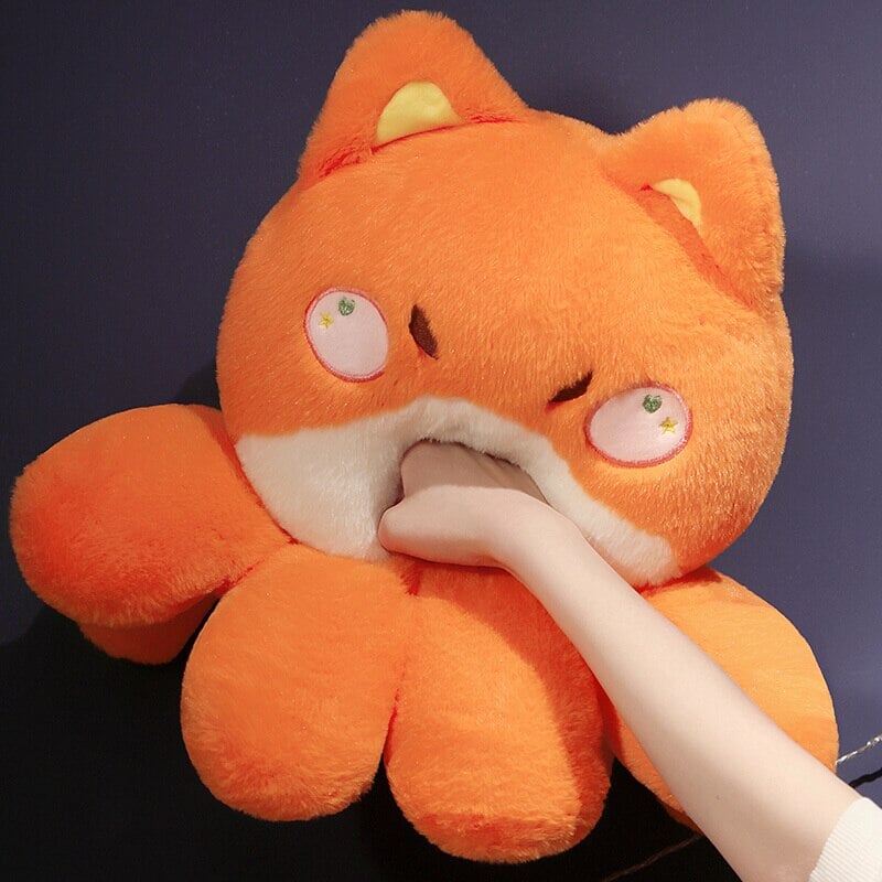Adorable Fluffy Plushies: Octo-Animal Fox, Cat, Bunny, and Bear Collection