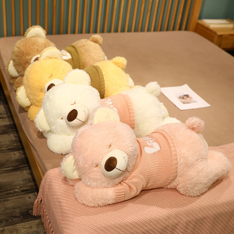 Adorable Fluffy Brown and White Dog Bear Plush Toy for Cozy Cuddles