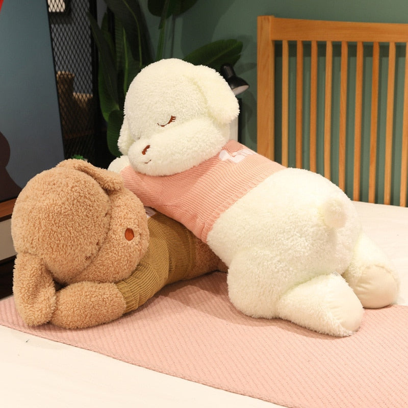 Adorable Fluffy Brown and White Dog Bear Plush Toy for Cozy Cuddles