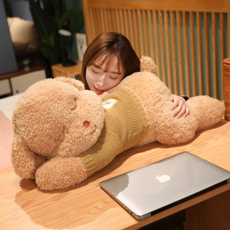 Adorable Fluffy Brown and White Dog Bear Plush Toy for Cozy Cuddles