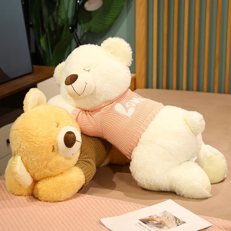 Adorable Fluffy Brown and White Dog Bear Plush Toy for Cozy Cuddles