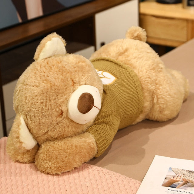 Adorable Fluffy Brown and White Dog Bear Plush Toy for Cozy Cuddles
