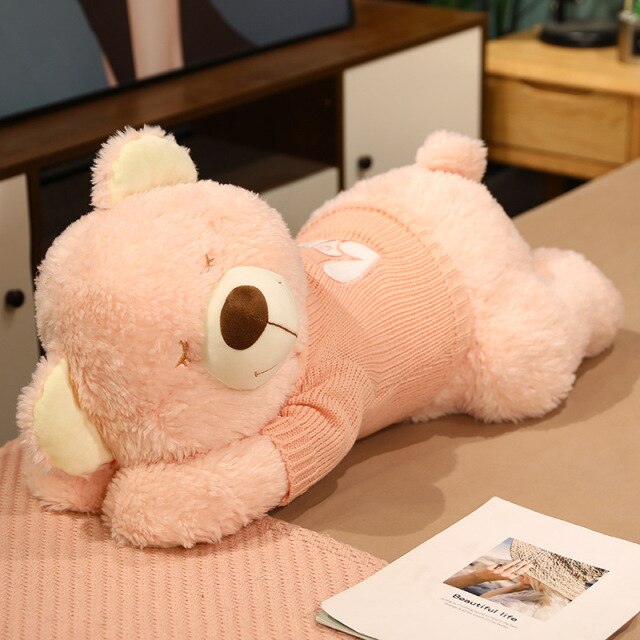 Adorable Fluffy Brown and White Dog Bear Plush Toy for Cozy Cuddles