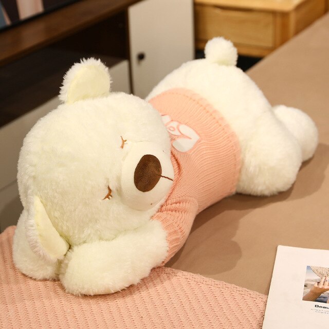 Adorable Fluffy Brown and White Dog Bear Plush Toy for Cozy Cuddles