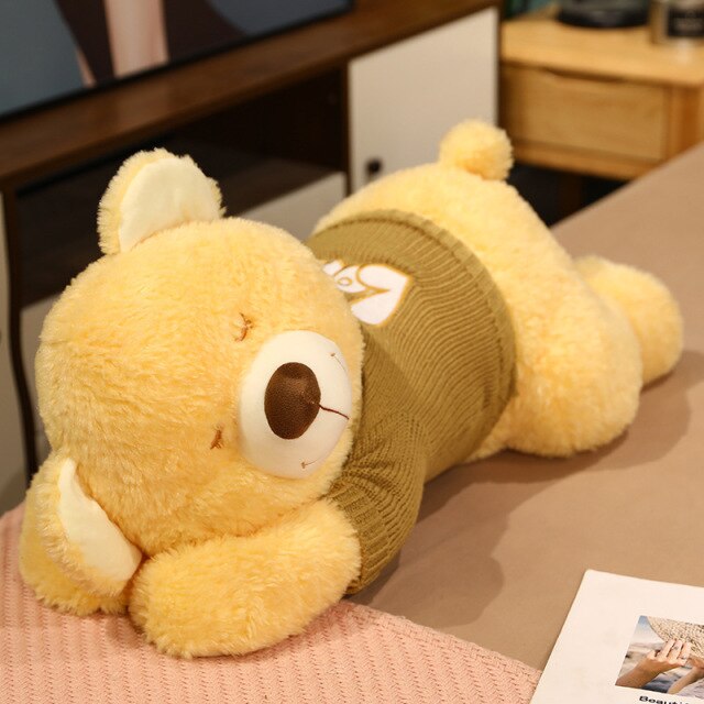Adorable Fluffy Brown and White Dog Bear Plush Toy for Cozy Cuddles