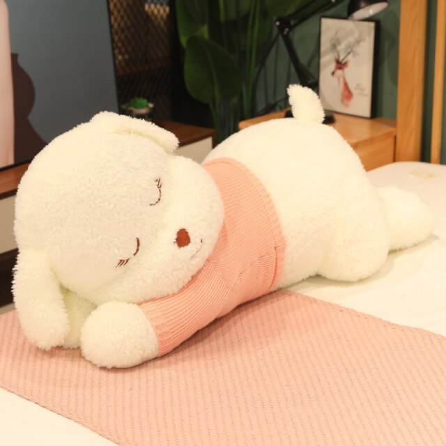 Adorable Fluffy Brown and White Dog Bear Plush Toy for Cozy Cuddles