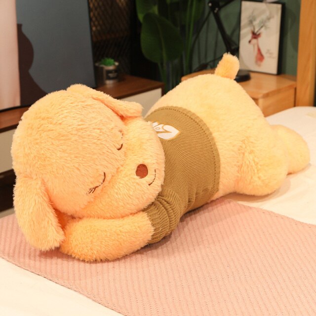 Adorable Fluffy Brown and White Dog Bear Plush Toy for Cozy Cuddles