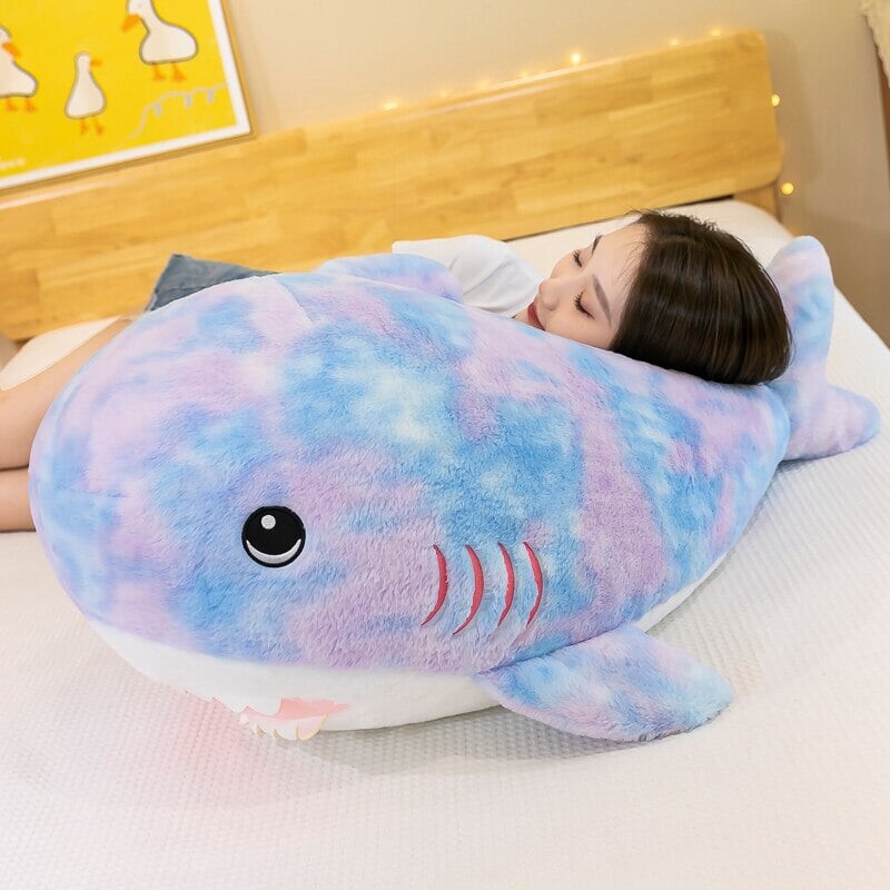 Vibrant Fuzzy Rainbow Shark Stuffed Animal