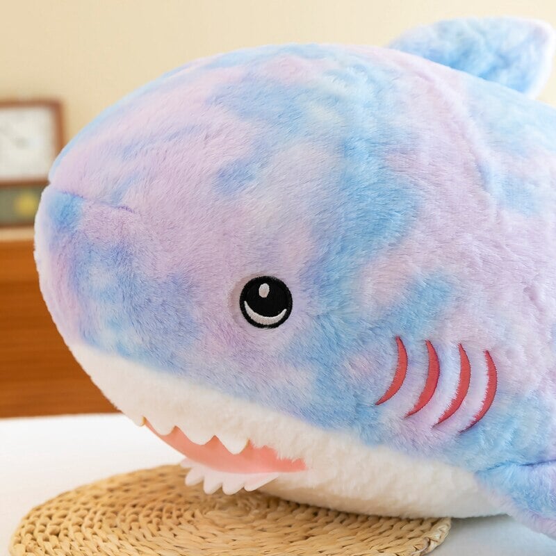 Vibrant Fuzzy Rainbow Shark Plush Toy