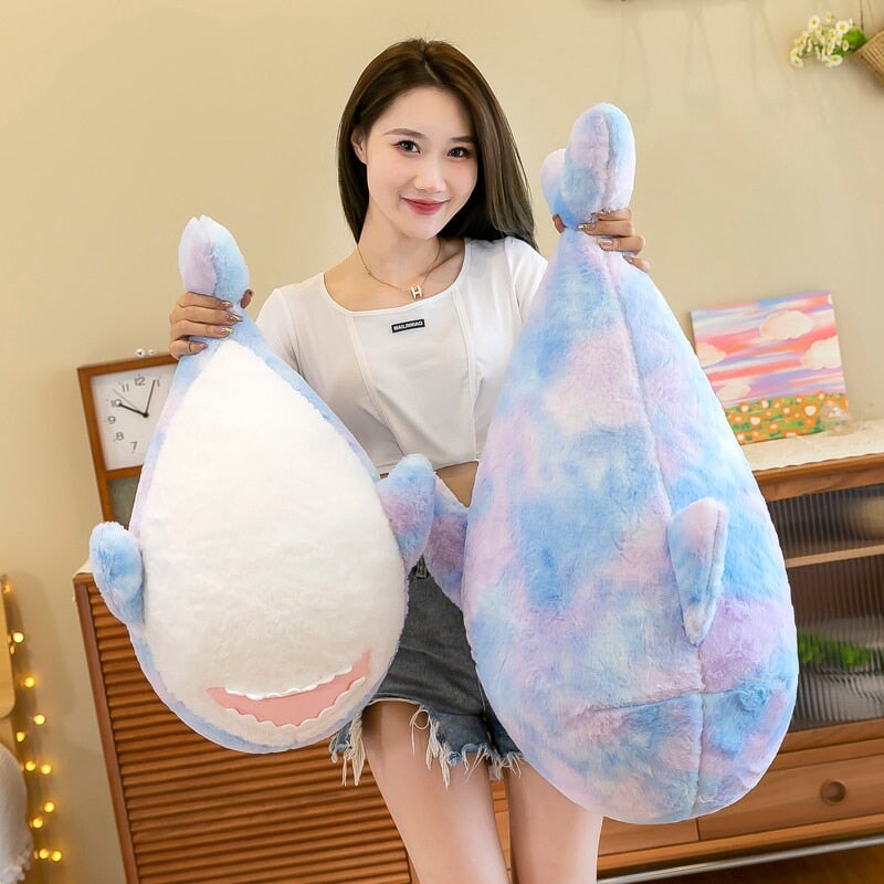 Vibrant Fuzzy Rainbow Shark Stuffed Animal