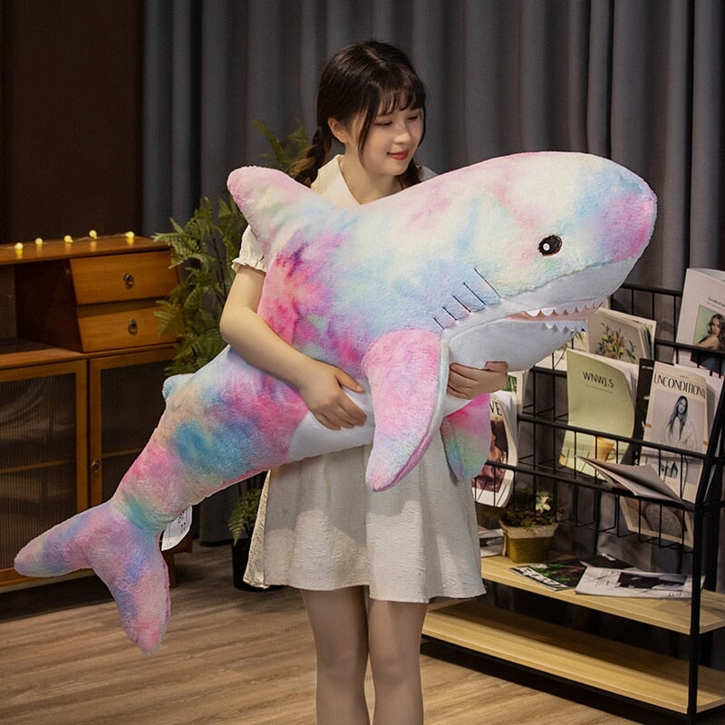Adorable Extra-Large Fuzzy Galaxy Shark Plush Toys