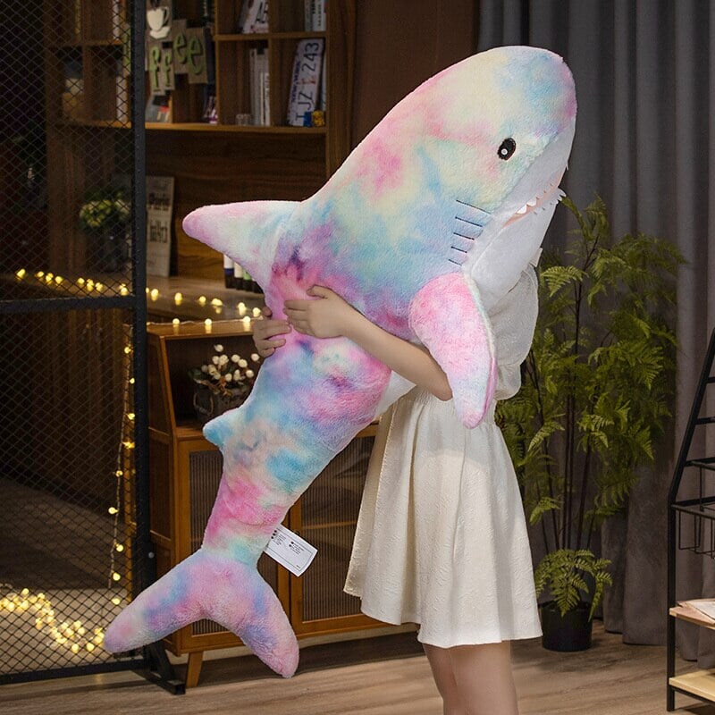 Adorable Extra-Large Fuzzy Galaxy Shark Plush Toys