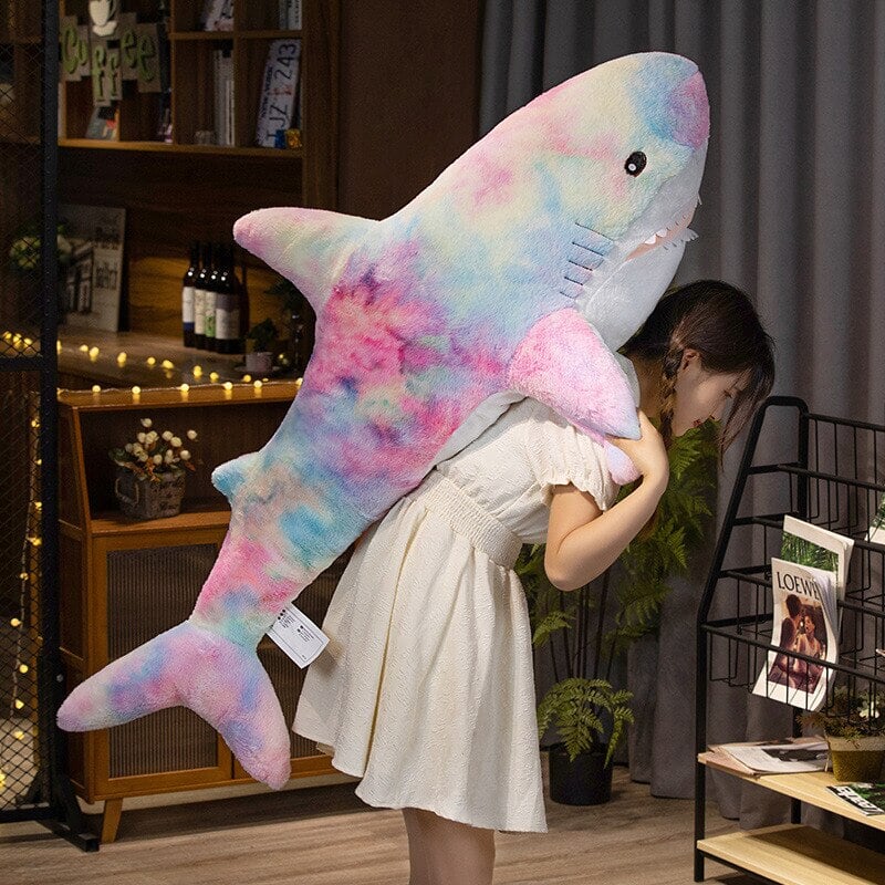 Adorable Extra-Large Fuzzy Galaxy Shark Plush Toys