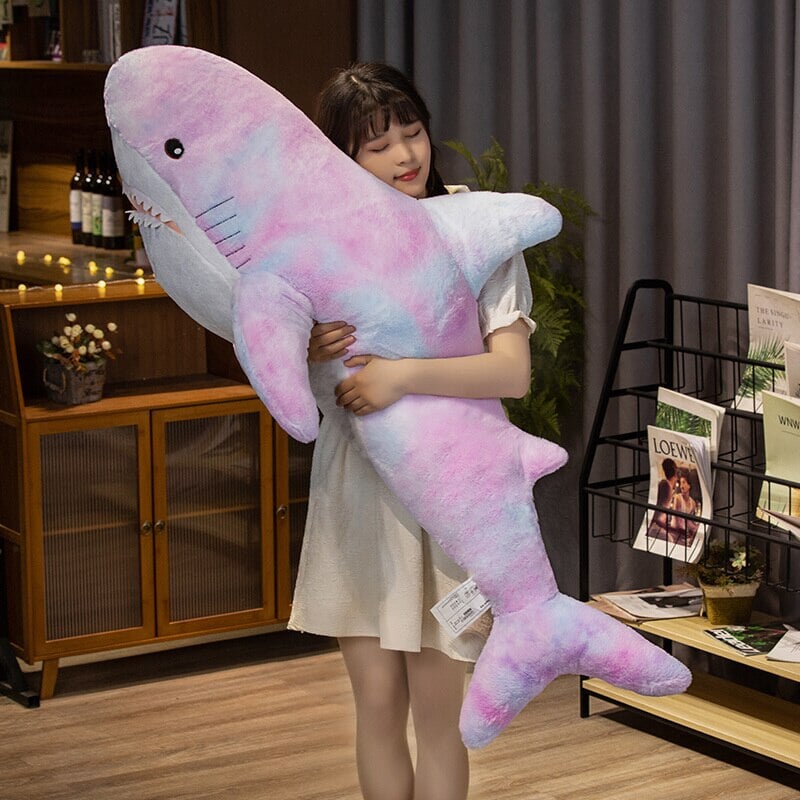 Adorable Extra-Large Fuzzy Galaxy Shark Plush Toys