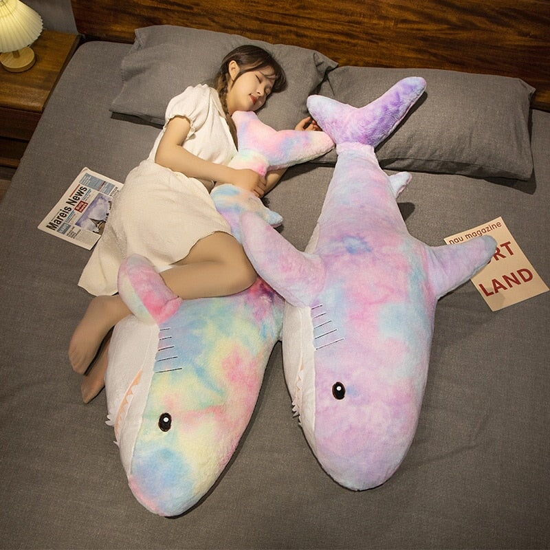 Adorable Extra-Large Fuzzy Galaxy Shark Plush Toys