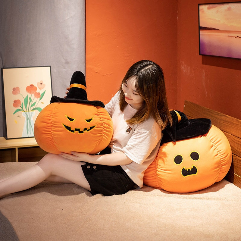 Spooky Pumpkin & Black Hat Plushie Halloween Collection