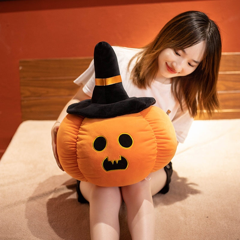 Spooktacular Halloween Pumpkin & Black Hat Plushie Set!