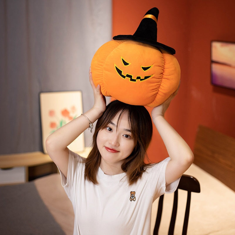 Spooky Pumpkin & Black Hat Plushie Halloween Collection
