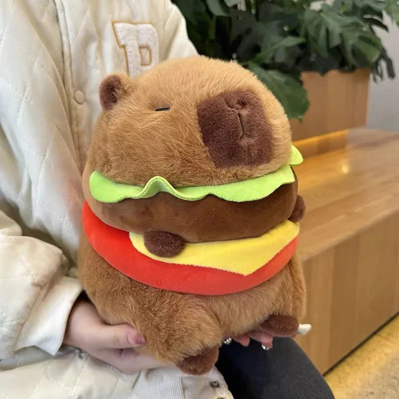 Adorable Hamburger Capybara Plush Toy - Extra Fluffy and Cuddly!