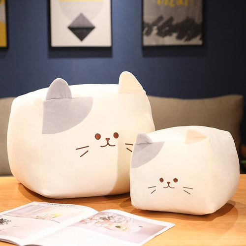 Adorable Black and White Cube Cat Plush Toys