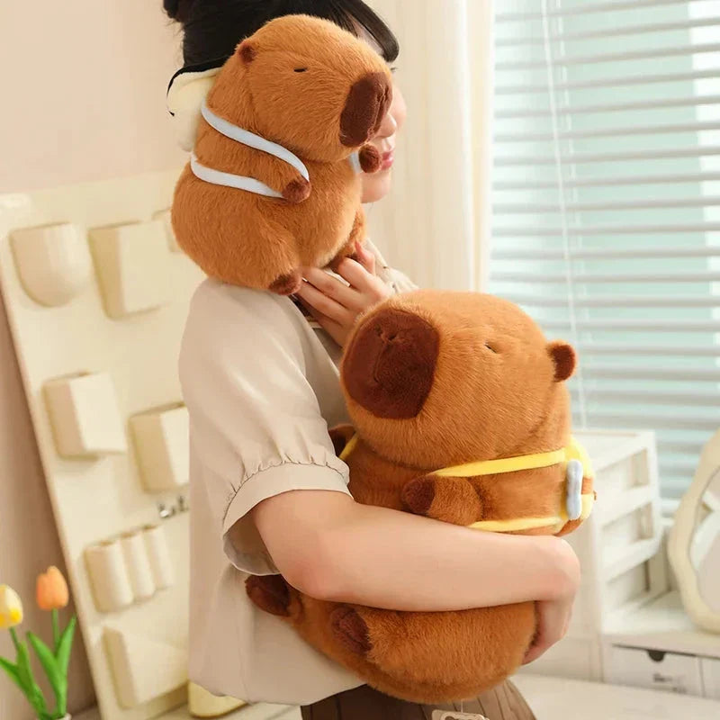 Adorable Kawaii Capybara Plush with Stylish Backpack Collection
