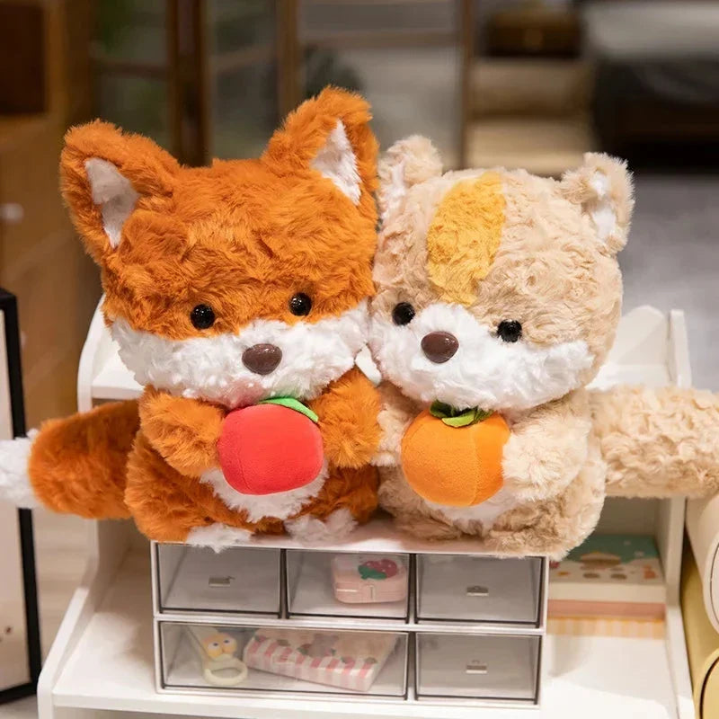 Adorable Chibi Plushies of Kawaii Fox and Squirrel