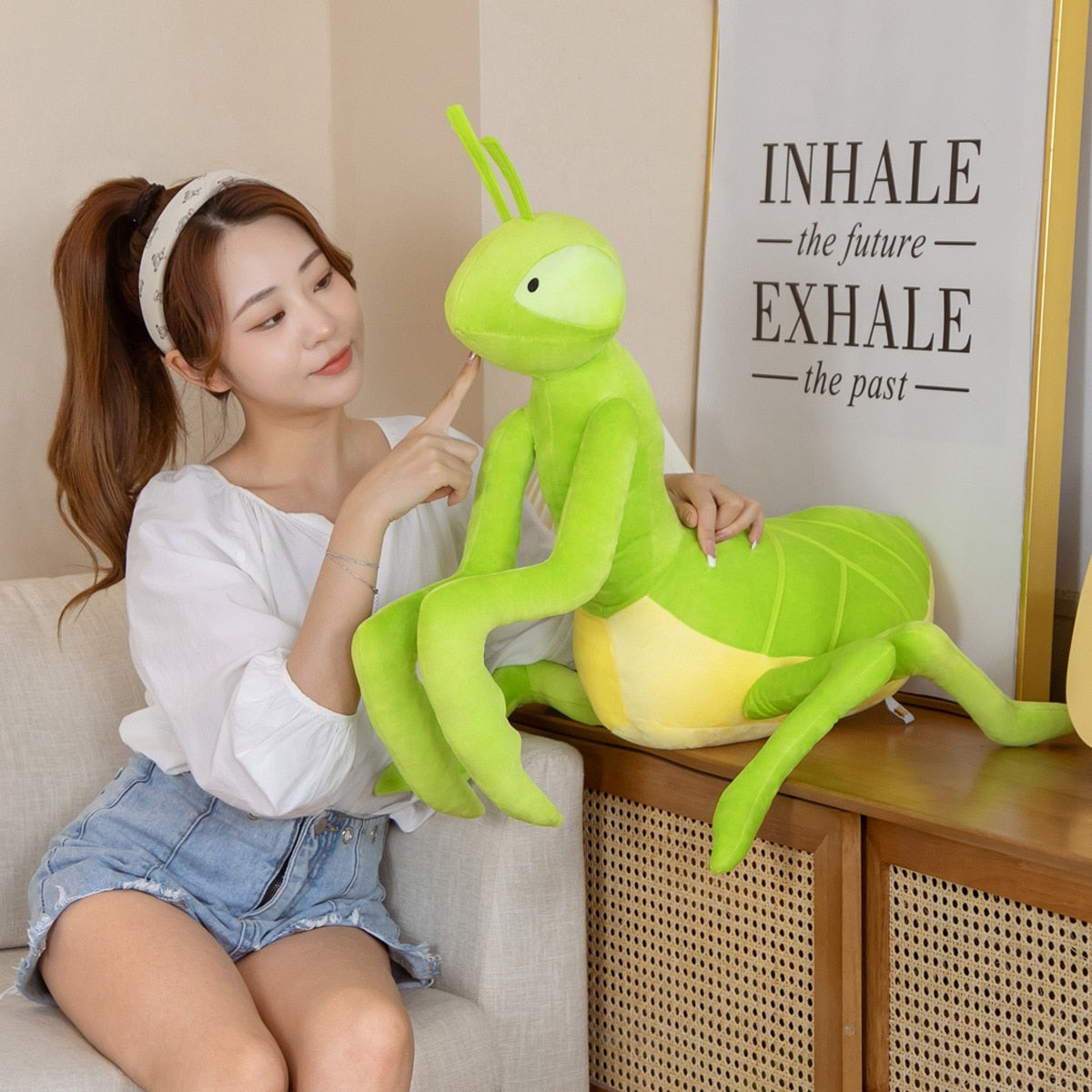 Adorable Green Praying Mantis Plush Toy