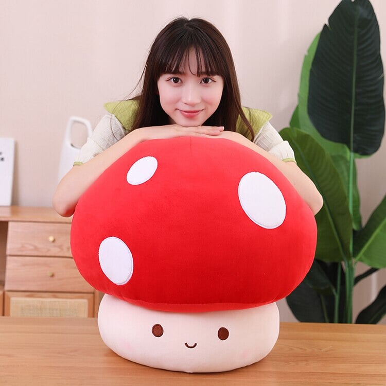 Adorable Red, Brown, and White Mushroom Plushie Collection