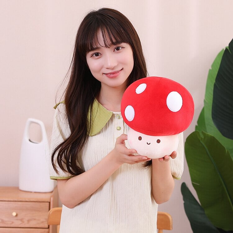 Adorable Red, Brown, and White Mushroom Plushie Collection