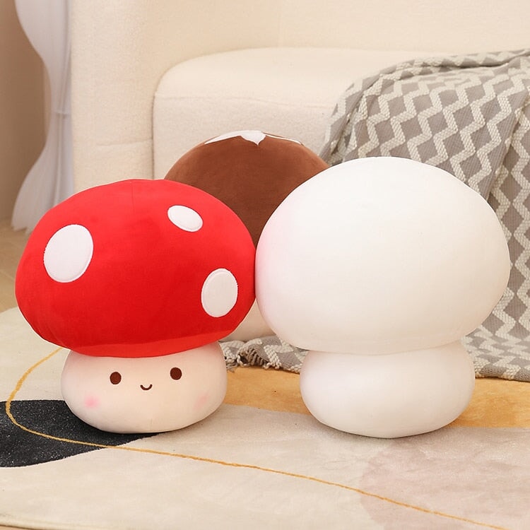 Adorable Red, Brown, and White Mushroom Plushie Collection