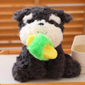 Adorable Kawaii Sooty the Fluffy Black Dog Plush with Cozy Slipper Design