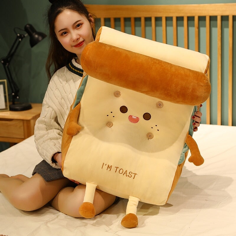 Adorable Toasted Bread Back Support Cushion Plushie