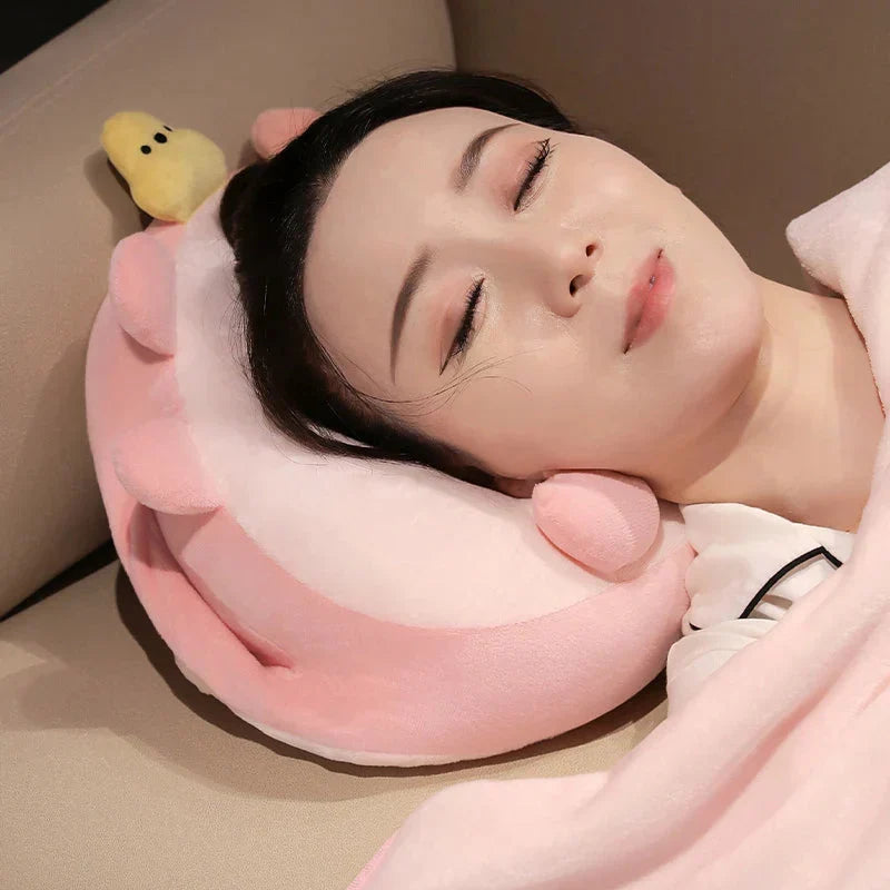 Adorable Triangle Capybara Plush Pillows Complete with Cozy Blanket