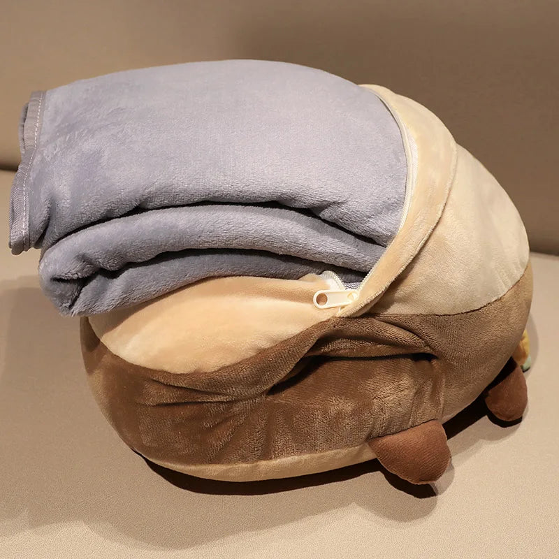 Adorable Triangle Capybara Plush Pillows Complete with Cozy Blanket