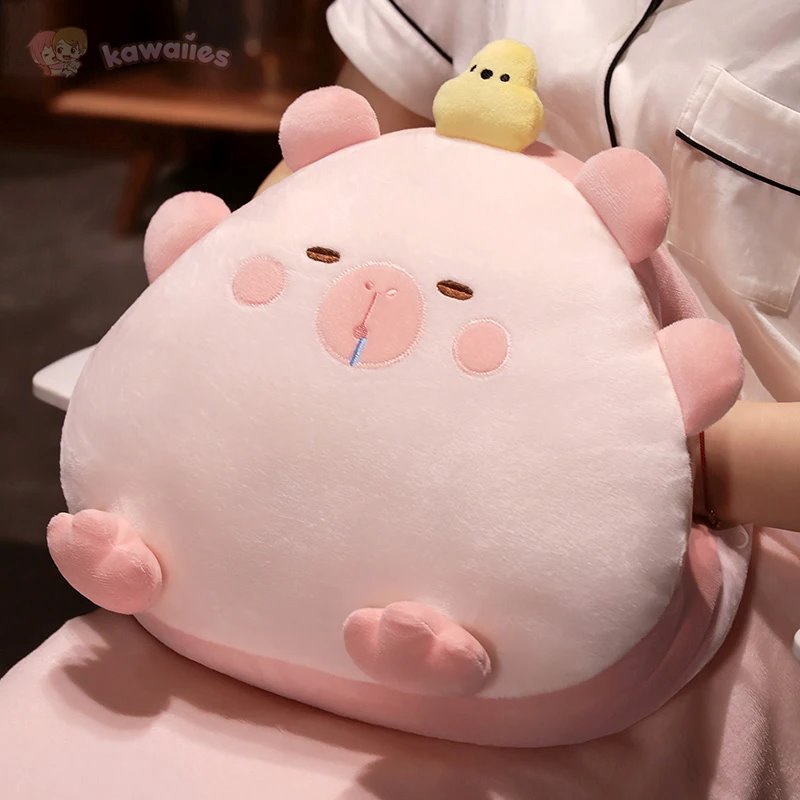 Adorable Triangle Capybara Plush Pillows Complete with Cozy Blanket