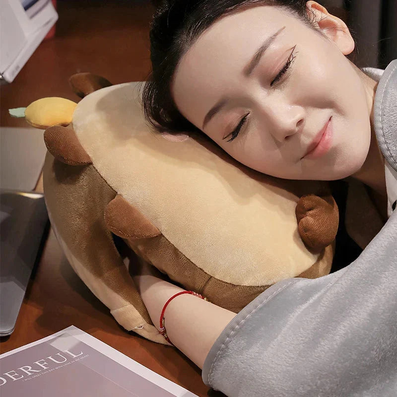 Adorable Triangle Capybara Plush Pillows Complete with Cozy Blanket