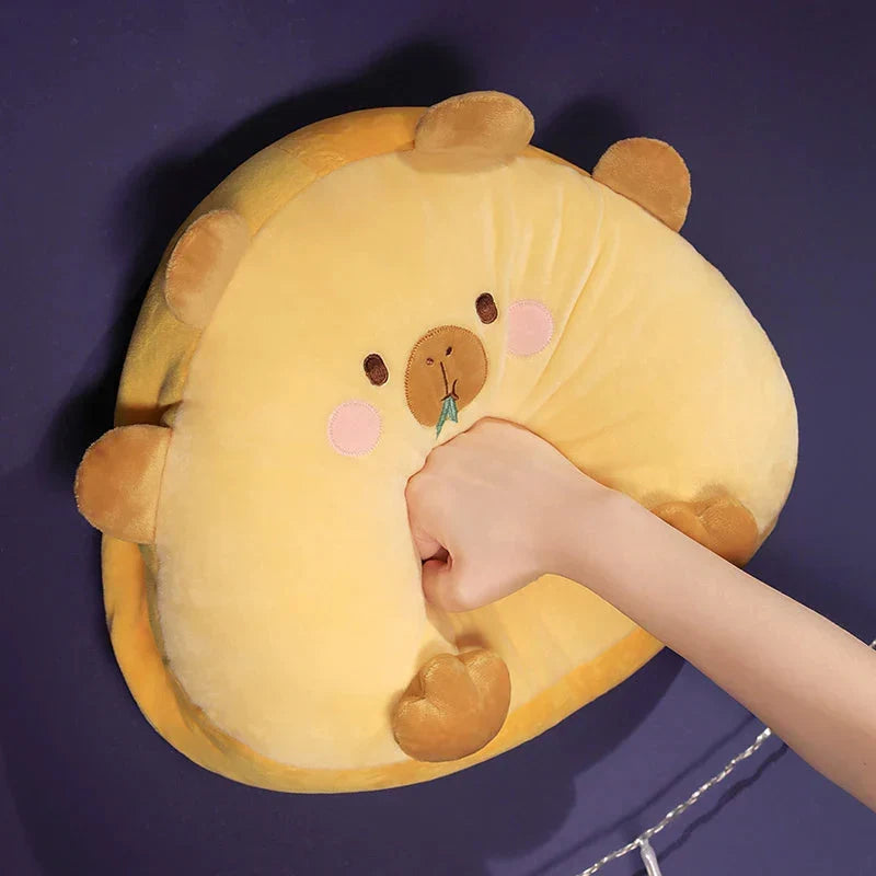Adorable Triangle Capybara Plush Pillows Complete with Cozy Blanket