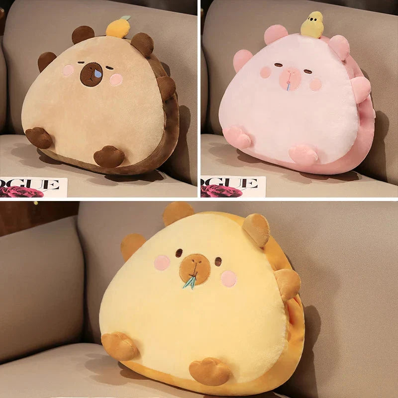 Adorable Triangle Capybara Plush Pillows Complete with Cozy Blanket