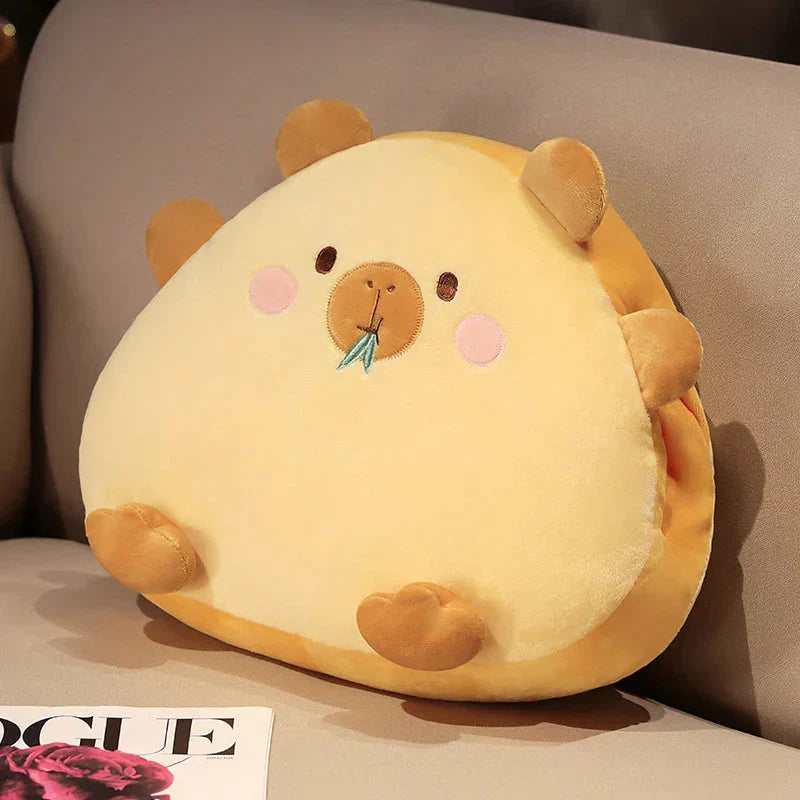 Adorable Triangle Capybara Plush Pillows Complete with Cozy Blanket