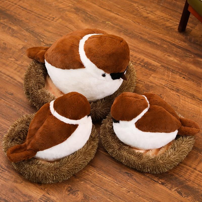 Adorable Realistic Sparrow Family Plush Toys