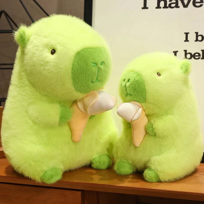 Vibrant Lime Green Capybara Banana Plush Toy