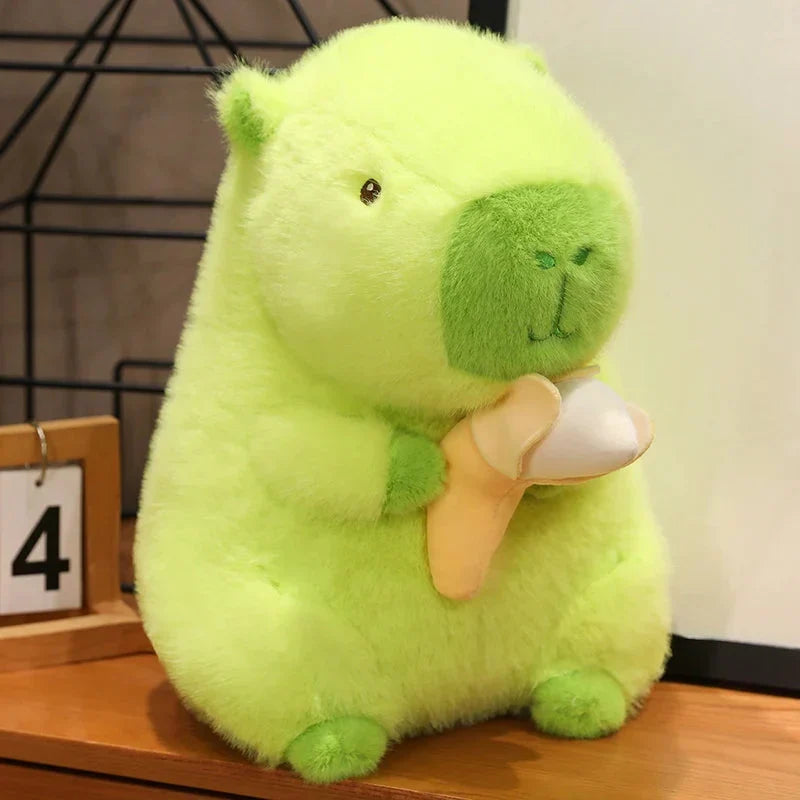 Vibrant Lime Green Capybara Banana Plush Toy