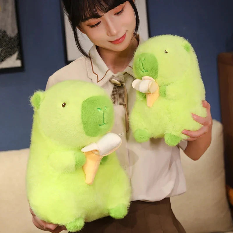 Vibrant Lime Green Capybara Banana Plush Toy