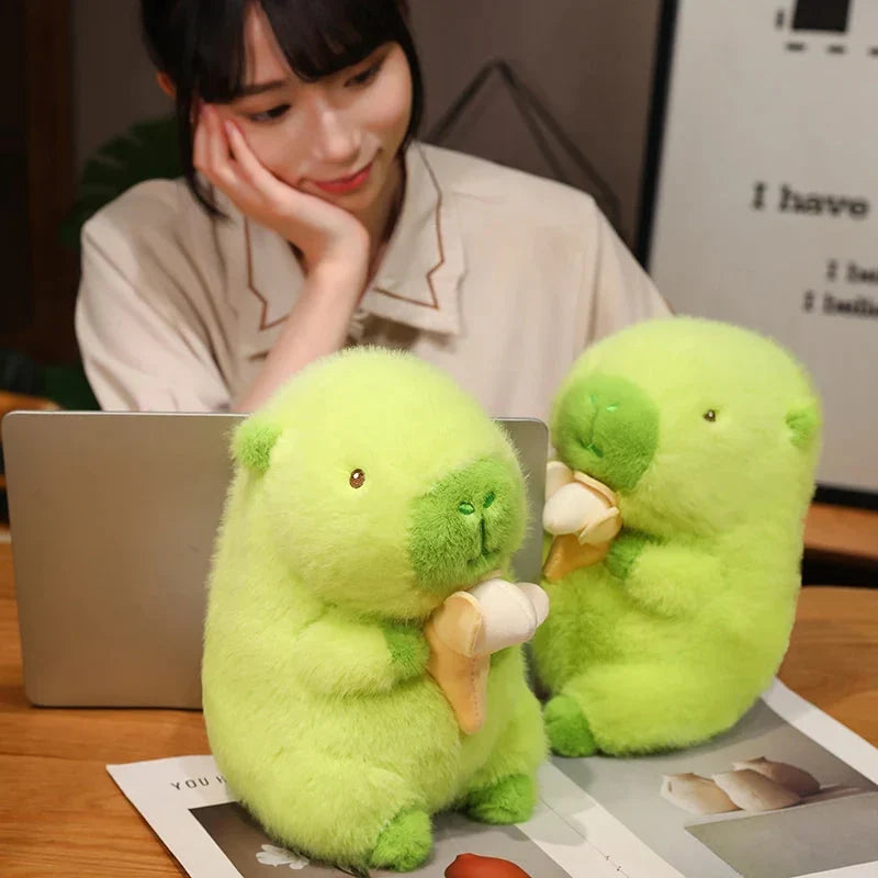 Vibrant Lime Green Capybara Banana Plush Toy