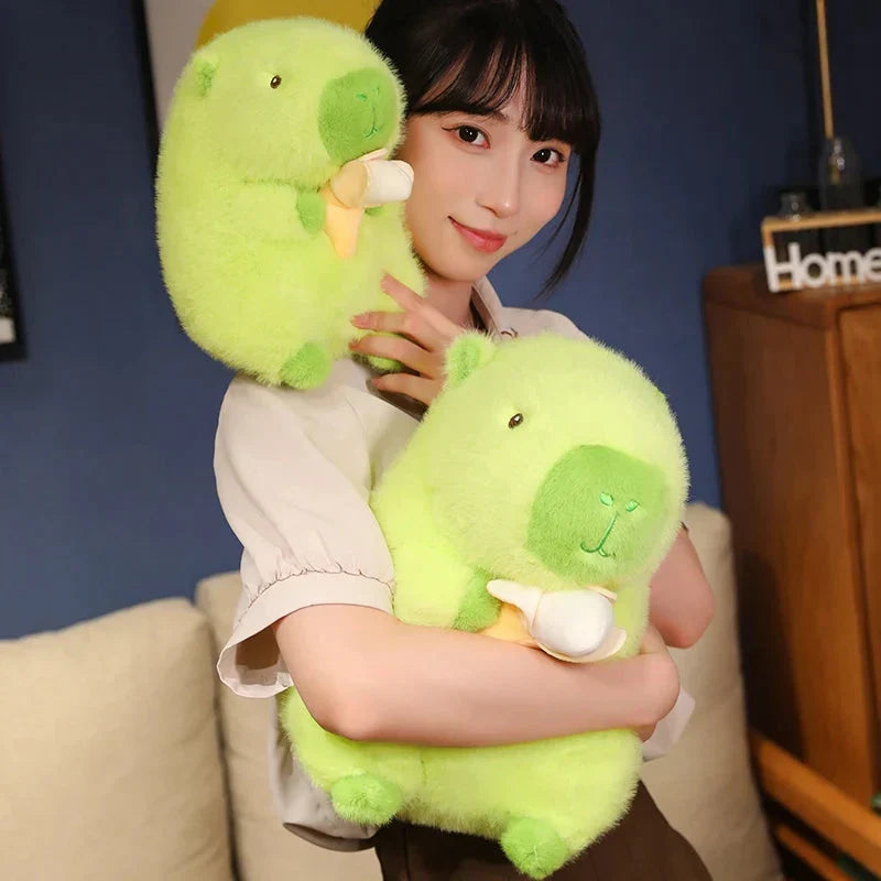 Vibrant Lime Green Capybara Banana Plush Toy