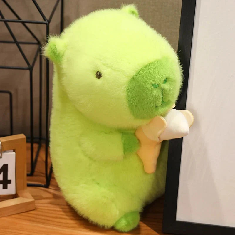 Vibrant Lime Green Capybara Banana Plush Toy