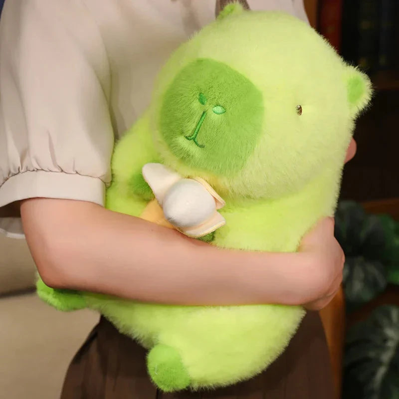Vibrant Lime Green Capybara Banana Plush Toy