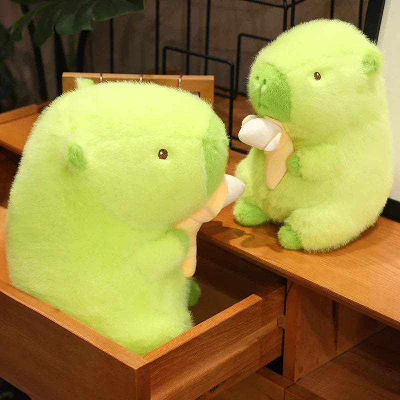 Vibrant Lime Green Capybara Banana Plush Toy